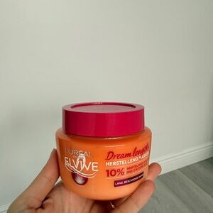 L'Oreal Dream Lengths Repair Mask in Orange and Pink